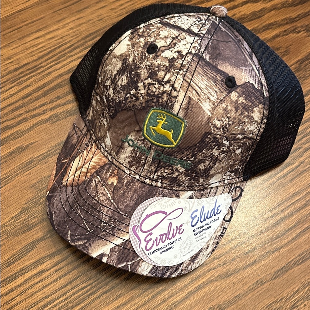 John Deere Green and Brown Camo Cap